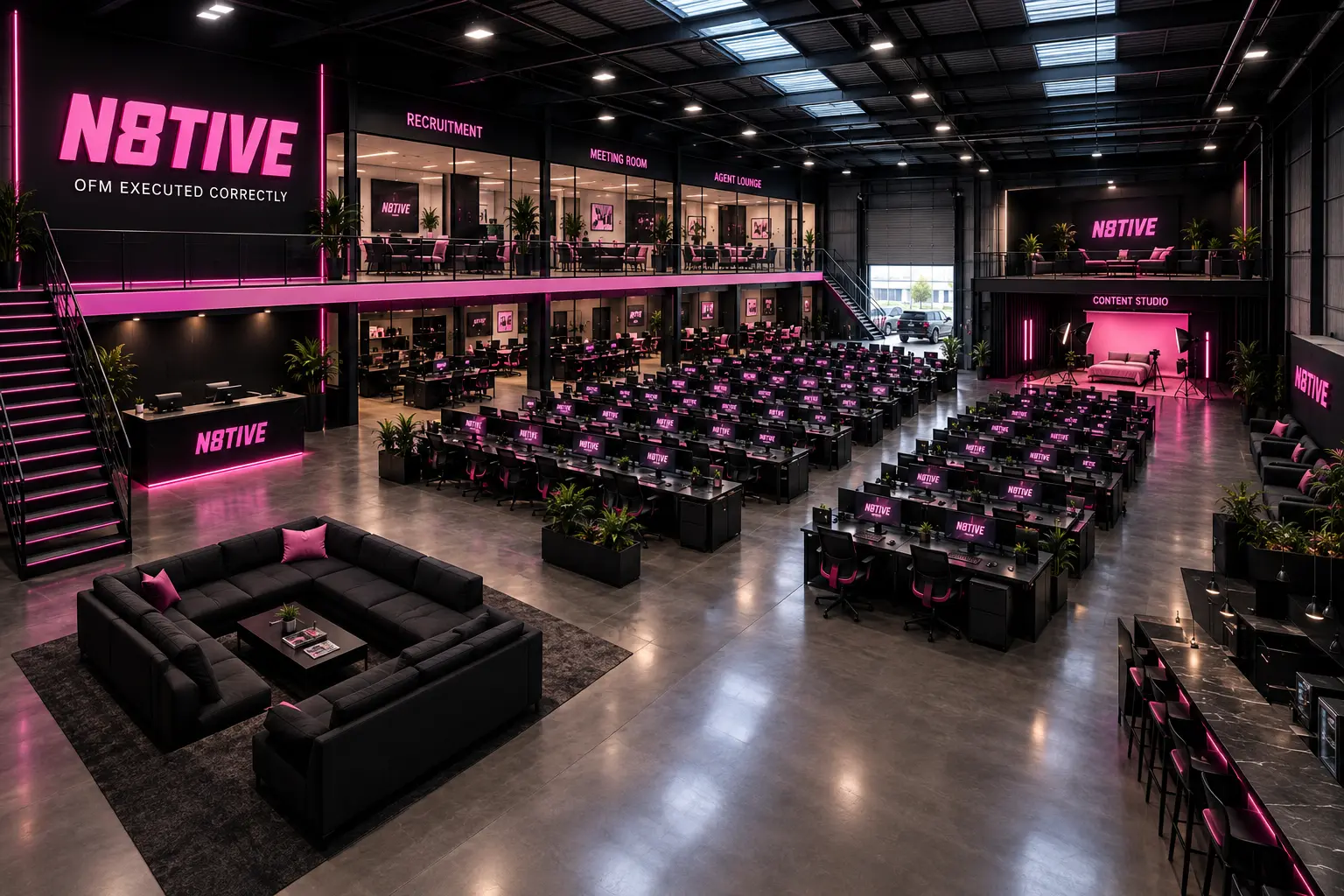 The N8TIVE global headquarters — production studio, agent lounge and content studio under one roof